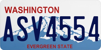 WA license plate ASV4554