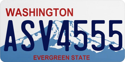 WA license plate ASV4555