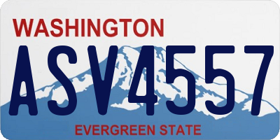 WA license plate ASV4557