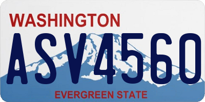 WA license plate ASV4560