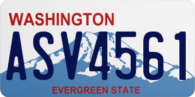 WA license plate ASV4561