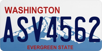 WA license plate ASV4562