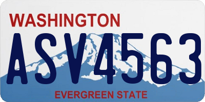 WA license plate ASV4563