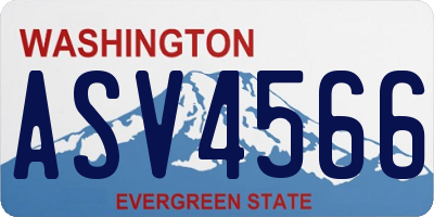 WA license plate ASV4566