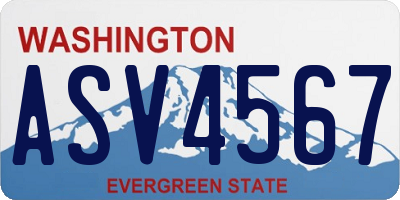 WA license plate ASV4567
