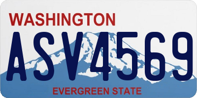 WA license plate ASV4569
