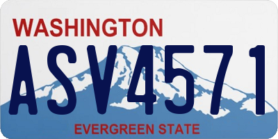 WA license plate ASV4571