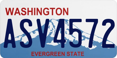 WA license plate ASV4572