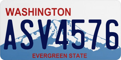 WA license plate ASV4576