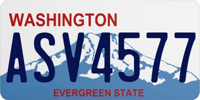 WA license plate ASV4577