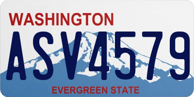 WA license plate ASV4579