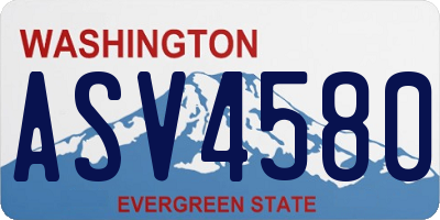 WA license plate ASV4580