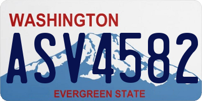 WA license plate ASV4582