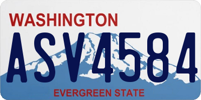 WA license plate ASV4584