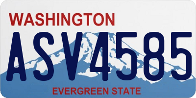 WA license plate ASV4585
