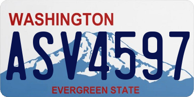 WA license plate ASV4597
