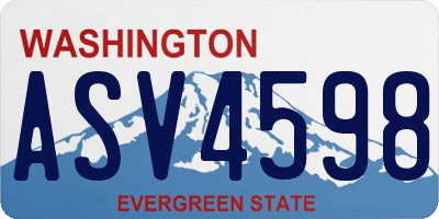 WA license plate ASV4598