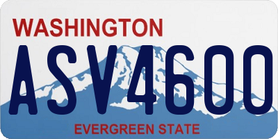 WA license plate ASV4600