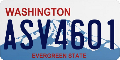 WA license plate ASV4601