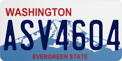 WA license plate ASV4604