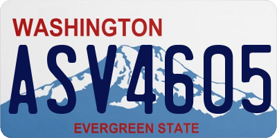 WA license plate ASV4605