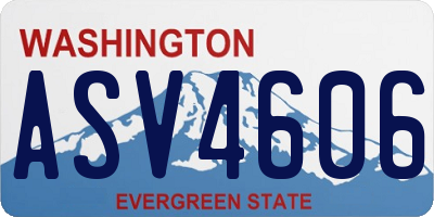 WA license plate ASV4606