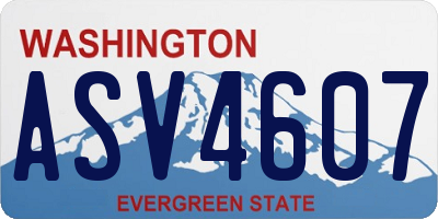 WA license plate ASV4607