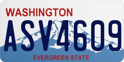 WA license plate ASV4609
