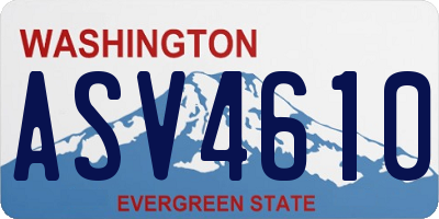 WA license plate ASV4610