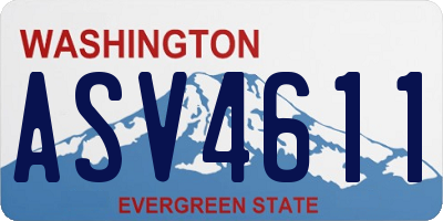 WA license plate ASV4611