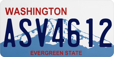 WA license plate ASV4612