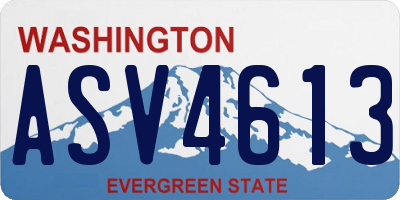 WA license plate ASV4613