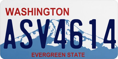WA license plate ASV4614