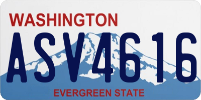 WA license plate ASV4616