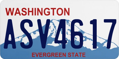 WA license plate ASV4617