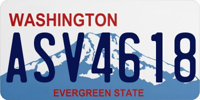 WA license plate ASV4618