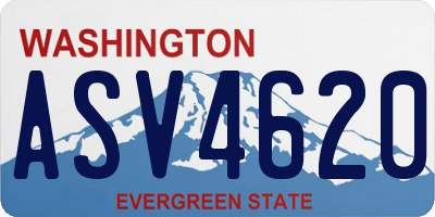 WA license plate ASV4620
