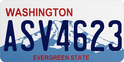 WA license plate ASV4623