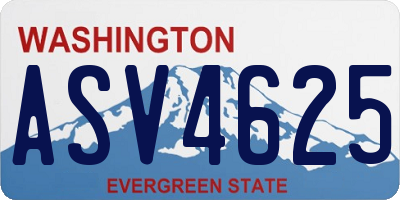 WA license plate ASV4625
