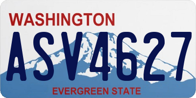 WA license plate ASV4627