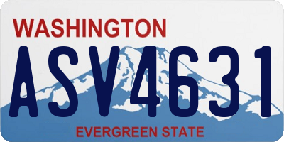 WA license plate ASV4631