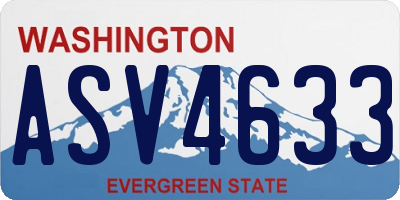WA license plate ASV4633