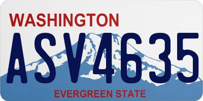 WA license plate ASV4635