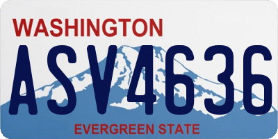 WA license plate ASV4636