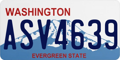 WA license plate ASV4639