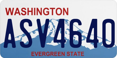 WA license plate ASV4640