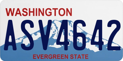 WA license plate ASV4642