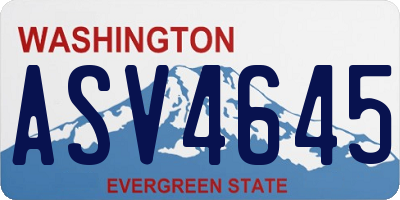 WA license plate ASV4645