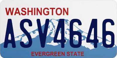 WA license plate ASV4646