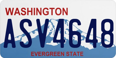 WA license plate ASV4648